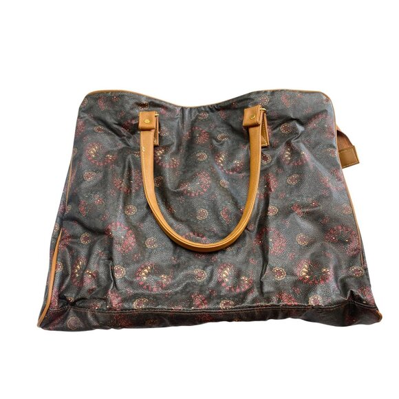 Vintage Avon Paisley Print Tote Bag & Matching Clutch With Tan Faux Leather Acce - Picture 3 of 10